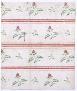 Sheet with overall leaf, flower, and stripe pattern Met DP886440
