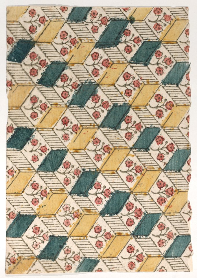 Sheet with an overall floral and geometric pattern Met DP886811