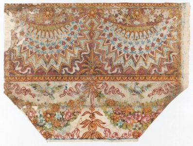 Sheet with hanging draperies, festoons, and birds Met DP886335