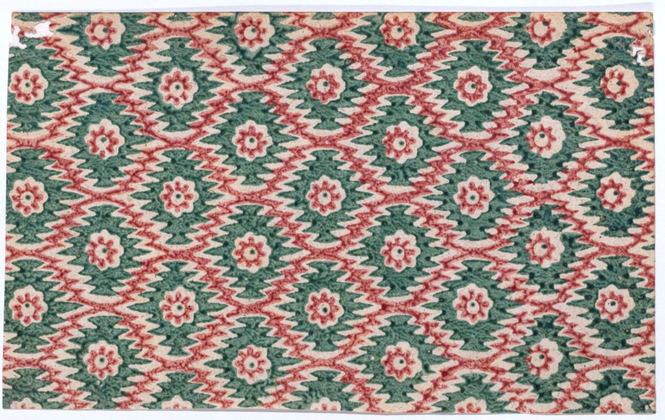 Sheet with overall pattern of flowers and organic shapes Met DP886451