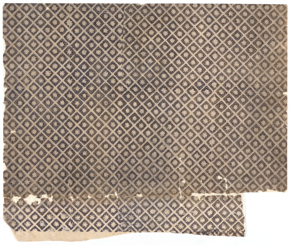 Sheet with overall pattern of flowers within squares Met DP886632