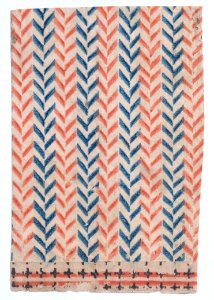 Sheet with overall orange and blue geometric pattern Met DP886452