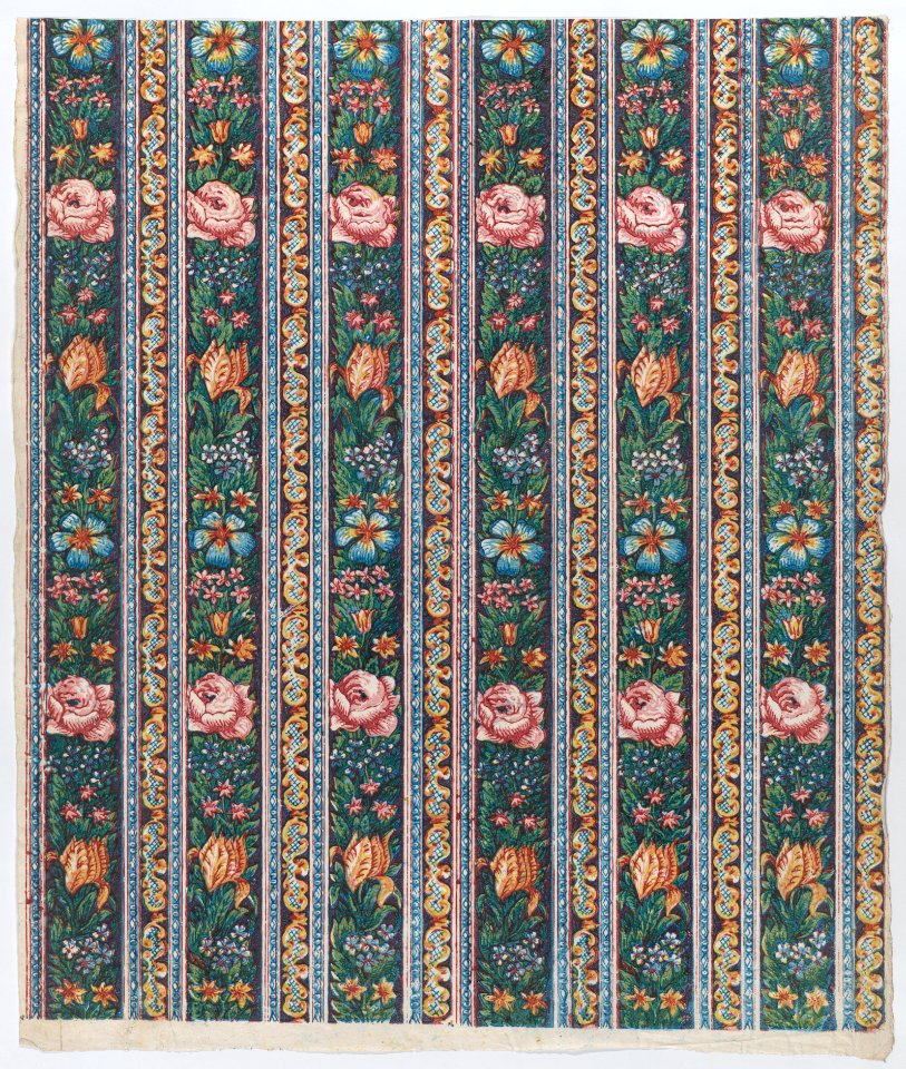 Sheet with a six borders with floral garlands Met DP886352
