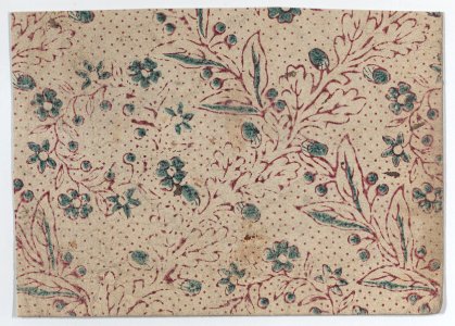 Sheet with blue and purple floral and dot pattern Met DP887129