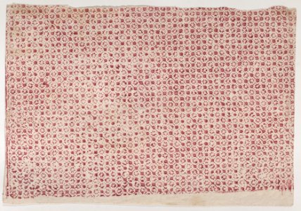 Sheet with a red geometric and floral pattern Met DP886800