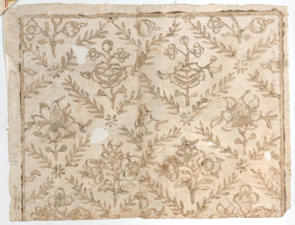 Sheet with brown floral pattern Met DP887052