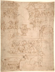 Sheet of Studies of Sculptural Elements and Architectural Ornaments MET DP801767
