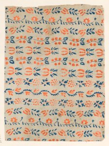 Sheet with blue and orange floral pattern Met DP886740