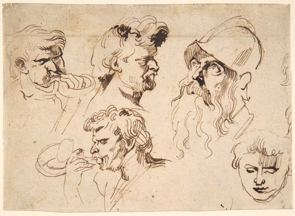 Sheet of Studies of Heads MET DP802100