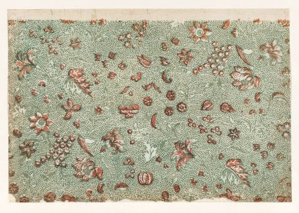 Sheet with overall floral and vine pattern with dots Met DP886721