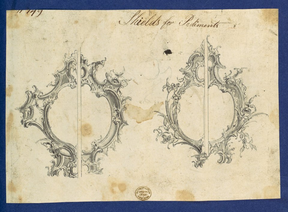 Shields for Pediments, in Chippendale Drawings, Vol. I MET DP104191