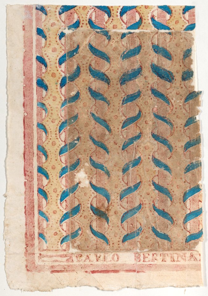 Sheet with blue and pink abstract pattern Met DP887064