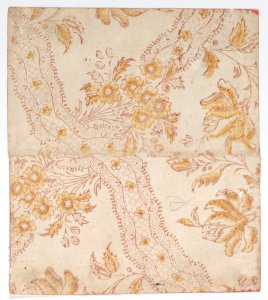 Sheet with overall red and yellow floral pattern Met DP887136