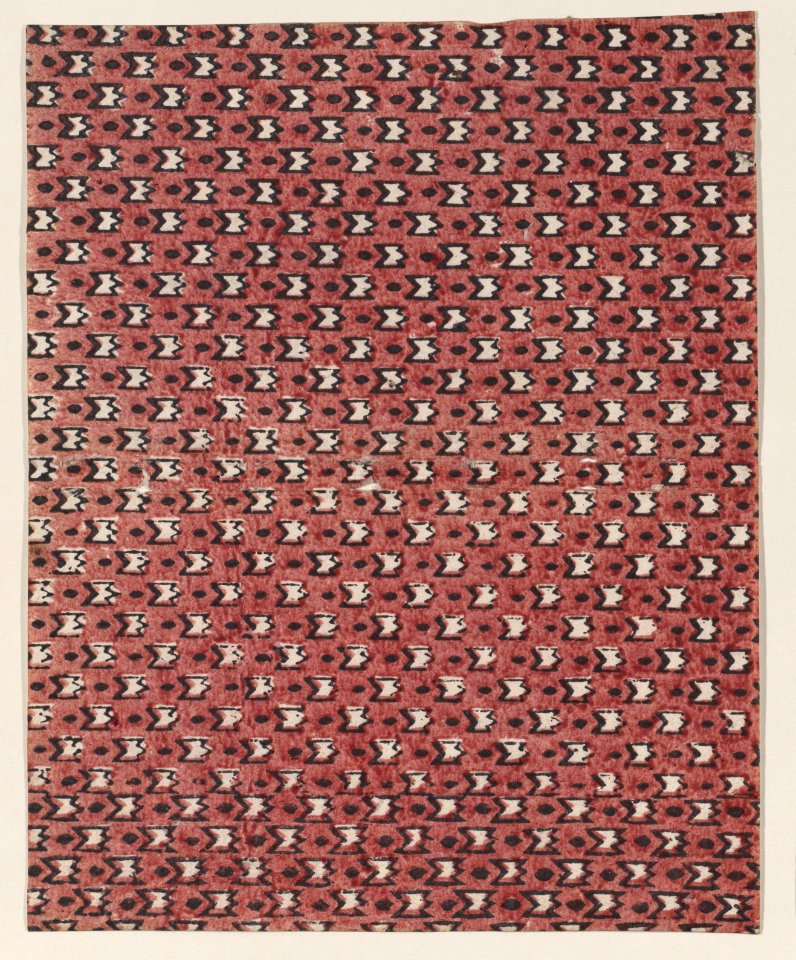 Sheet with overall red and black geometric pattern Met DP886713