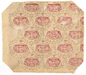Sheet with overall pattern of vines and geometric designs Met DP886604