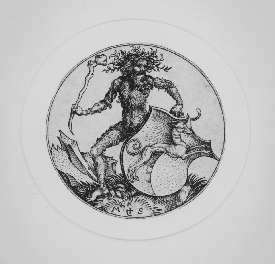 Shield with Greyhound Held by Wild Man MET MM61724