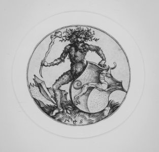 Shield with Greyhound Held by Wild Man MET MM61724