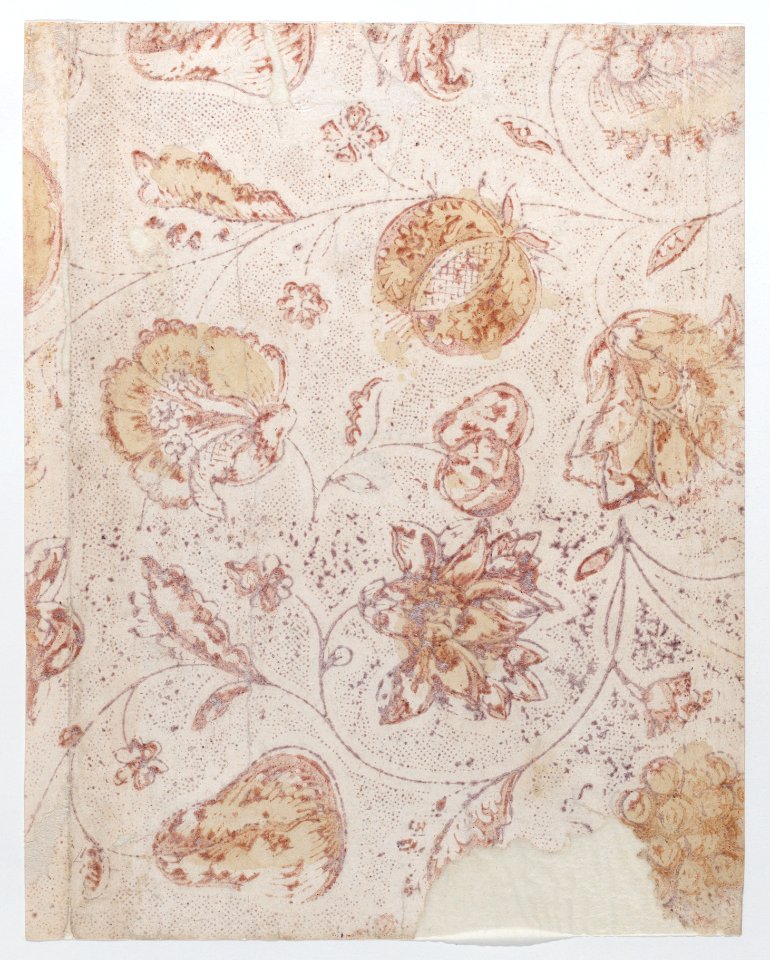 Sheet with overall floral, fruit, and dot pattern Met DP887131