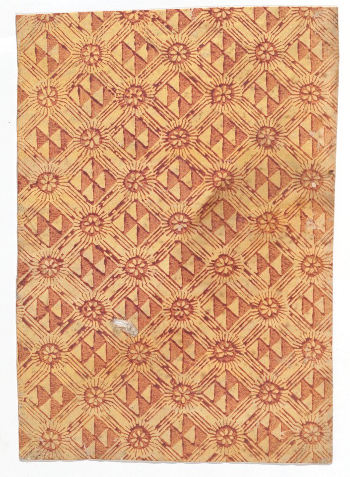 Sheet with overall pattern of triangles and rosettes Met DP886606