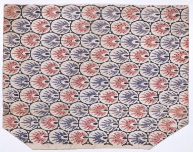 Sheet with overall pattern of pointed shapes within ovals Met DP886437