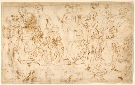 Sheet of Figure Studies and Ornamental Motifs (recto and verso). MET DP811838