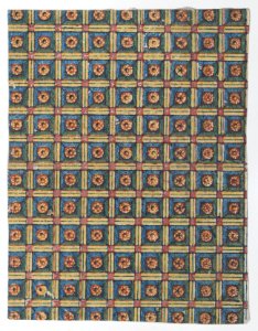 Sheet with overall geometric pattern with rosettes Met DP886355