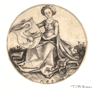 Shield with Swan Held by Woman MET DP820019
