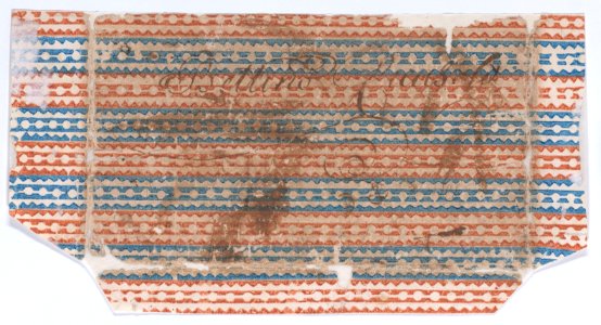 Sheet with overall red and blue geometric pattern Met DP886450