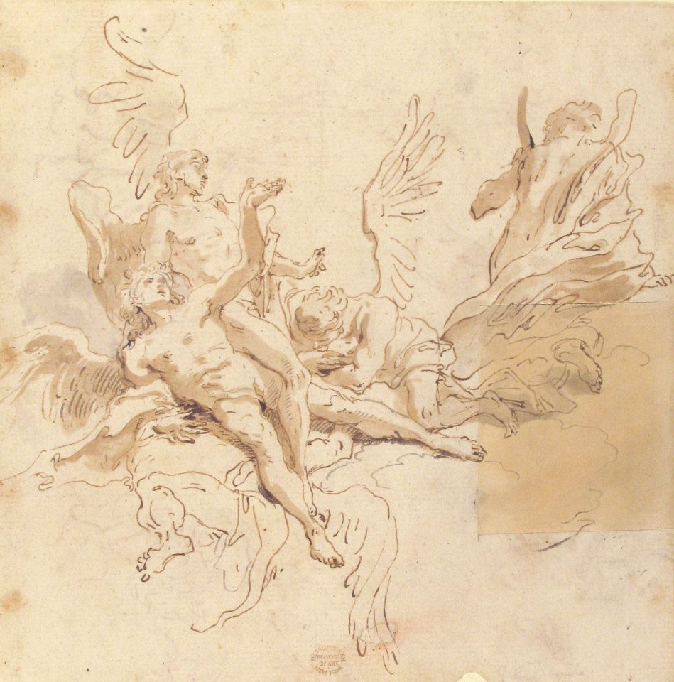 Sheet of Studies- Five Angels (recto); Youth in Clerical Robes and Other Studies (verso) MET 80.3.363 RECTO