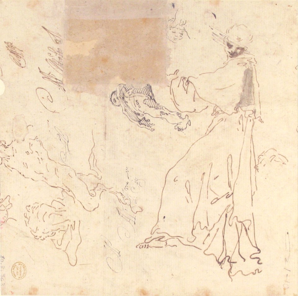 Sheet of Studies- Five Angels (recto); Youth in Clerical Robes and Other Studies (verso) MET 80.3.363 VERSO
