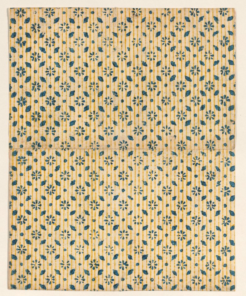 Sheet with overall floral and stripe pattern Met DP886714