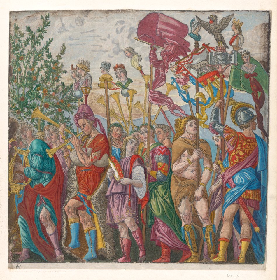 Sheet 8- procession of Musicians and others holding standards, from The Triumph of Julius Caesar MET DP875336