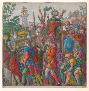 Sheet 6- Men carrying trophies, from The Triumph of Julius Caesar MET DP875340