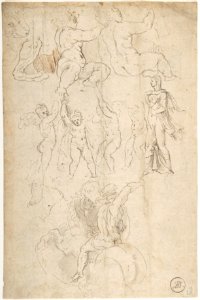 Sheet of Figure Studies, Probably after the Antique (recto); Ornamental Designs (verso) MET DP810064