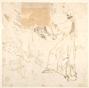 Sheet of Studies- Five Angels (recto); Youth in Clerical Robes and Other Studies (verso) MET DP811883