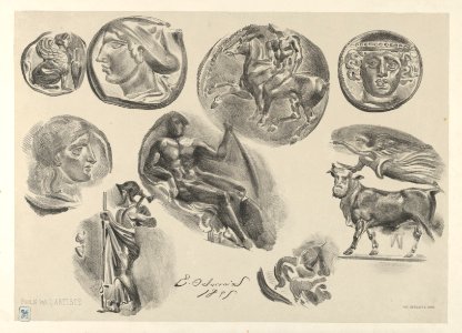 Sheet of Nine Antique Coins MET DP852075