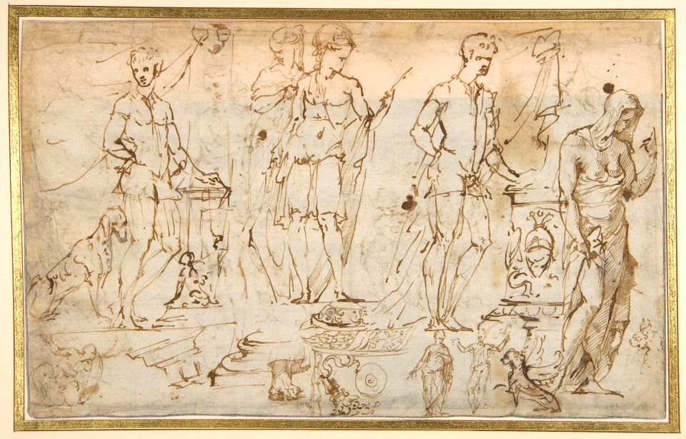 Sheet of Figure Studies and Ornamental Motifs (recto and verso). MET DP811839