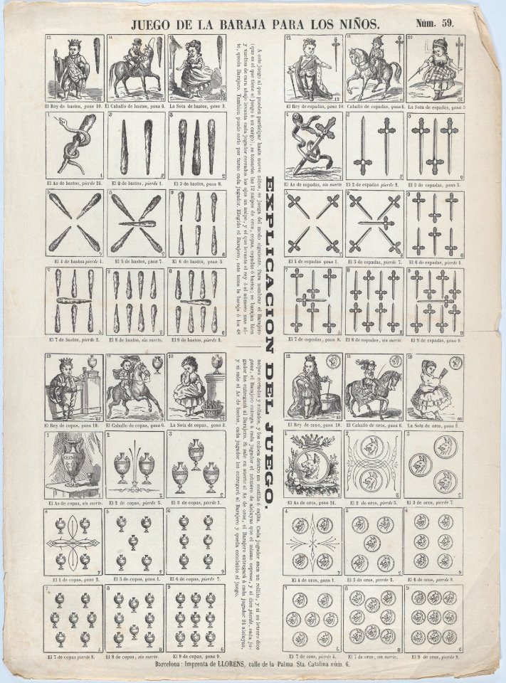 Sheet of playing cards for children MET DP875724