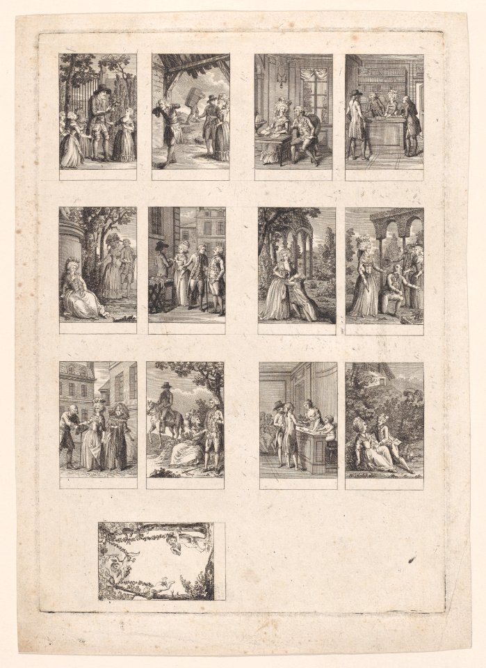 Sheet of 13 subjects for an Almanac Met DP887732