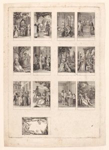 Sheet of 13 subjects for an Almanac Met DP887732