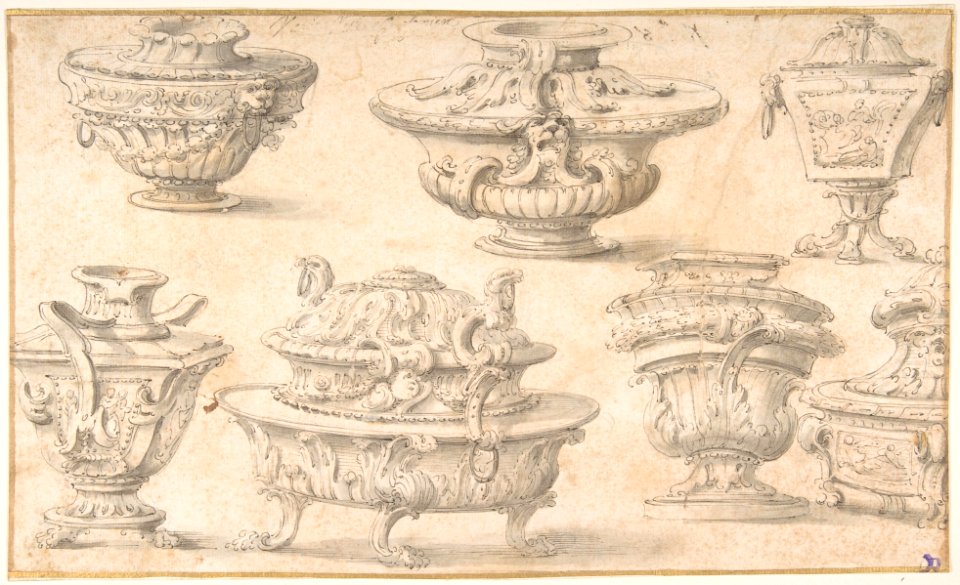 Seven Designs for Vases and Table Silver MET DP803201