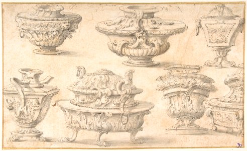Seven Designs for Vases and Table Silver MET DP803201