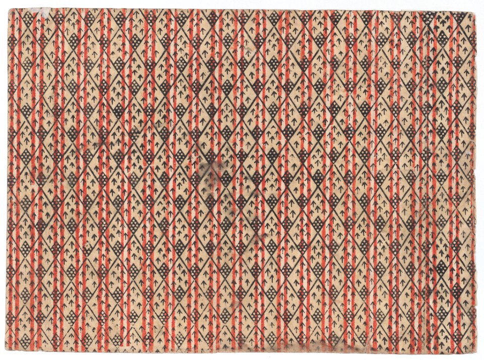 Sheet with striped background with diamond pattern and arrows Met DP886664