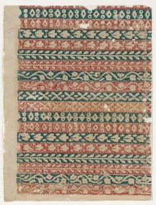 Sheet with floral and geometric borders Met DP886651