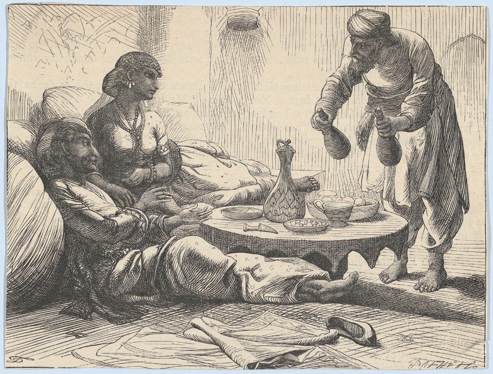 Sheich Ibrahim and His Visitors, from the Arabian Nights' Entertainments MET DP875902