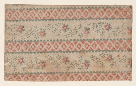 Sheet with two borders with floral and stripe designs Met DP886761