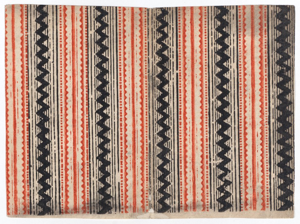 Sheet with overall zig zag and stripe pattern Met DP886818