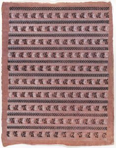 Sheet with ten borders with floral patterns on pale pink background Met DP886388