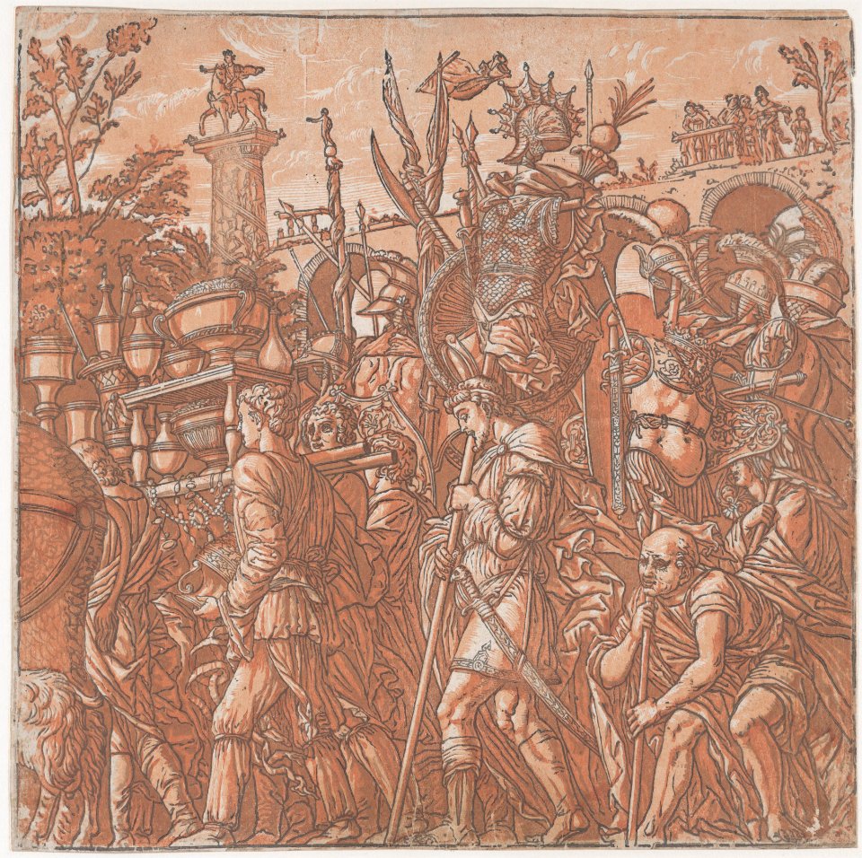 Sheet 6- Men carrying trophies, from The Triumph of Julius Caesar MET DP875541