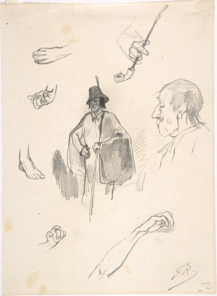 Sheet with figures, details of hands and feet MET DP802522